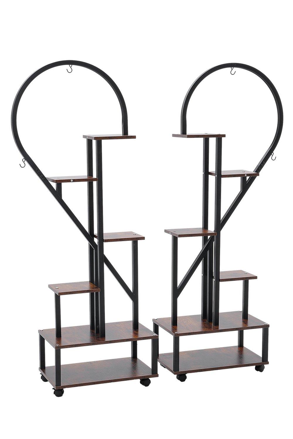 2 Pcs Half-Heart-Shaped Tiered Plant Stand